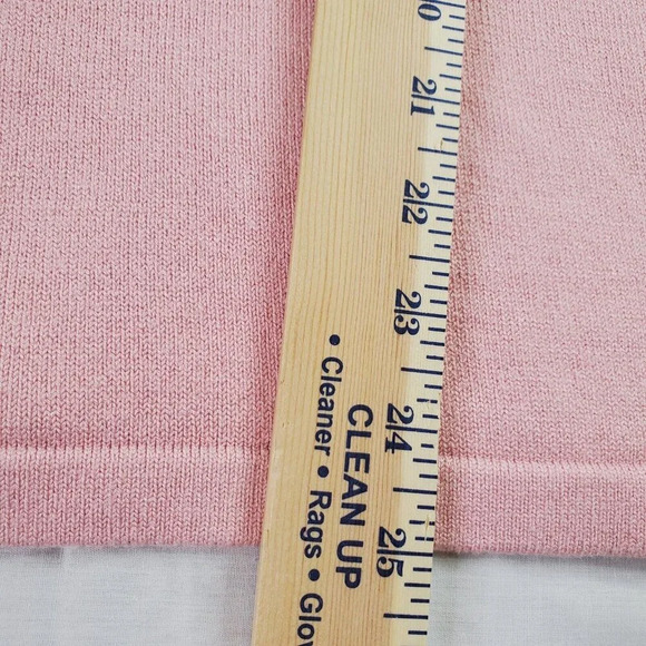 Vintage Orvis Cardigan Women Medium Pink Knit Sweater Sailor Flap Collar Minimal - Picture 9 of 16